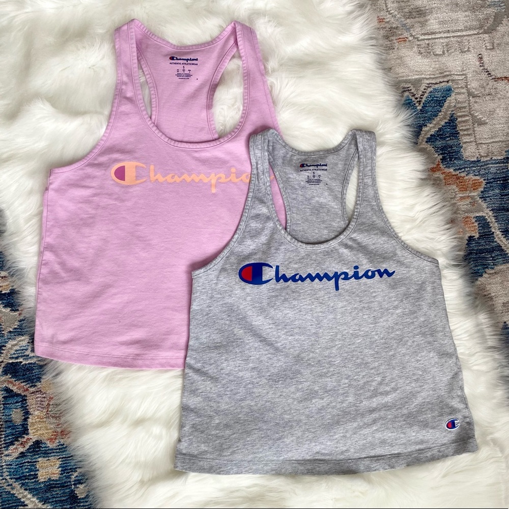 *SET* of Champion Size S Women’s Racerback Logo Tank Tops